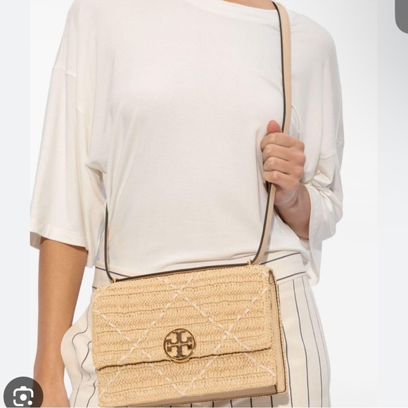 New Tory Burch miller raffia shoulder bag - Picture 15 of 16